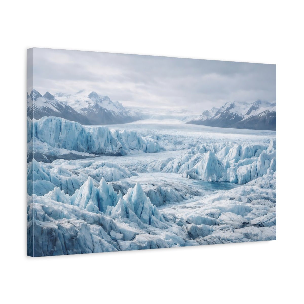Nature Glacier Blue And White - Canvas Wall Art Print - YesArtYes