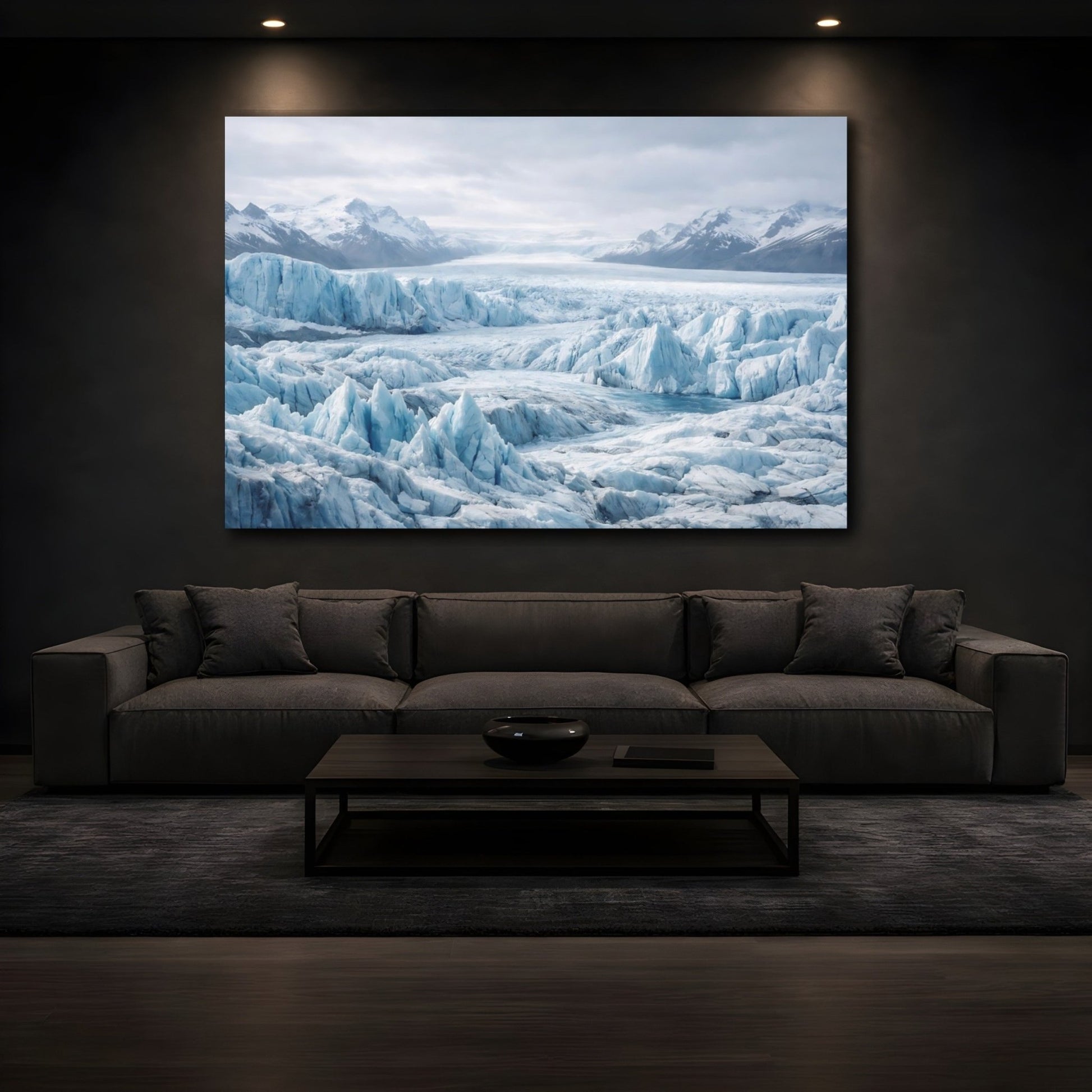 Nature Glacier Blue And White - Canvas Wall Art Print - YesArtYes