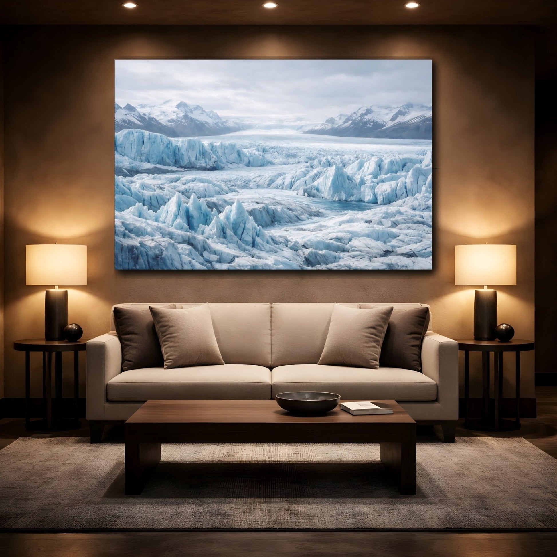Nature Glacier Blue And White - Canvas Wall Art Print - YesArtYes