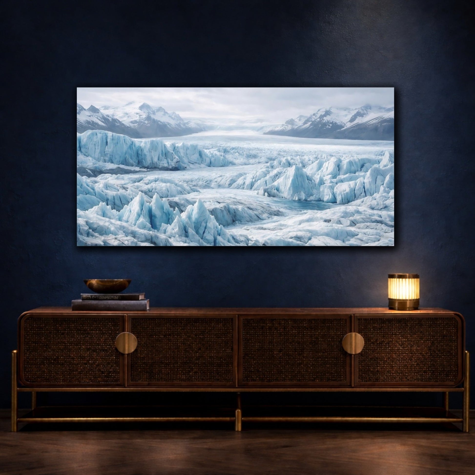 Nature Glacier Blue Landscape - Canvas Wall Art Print - YesArtYes