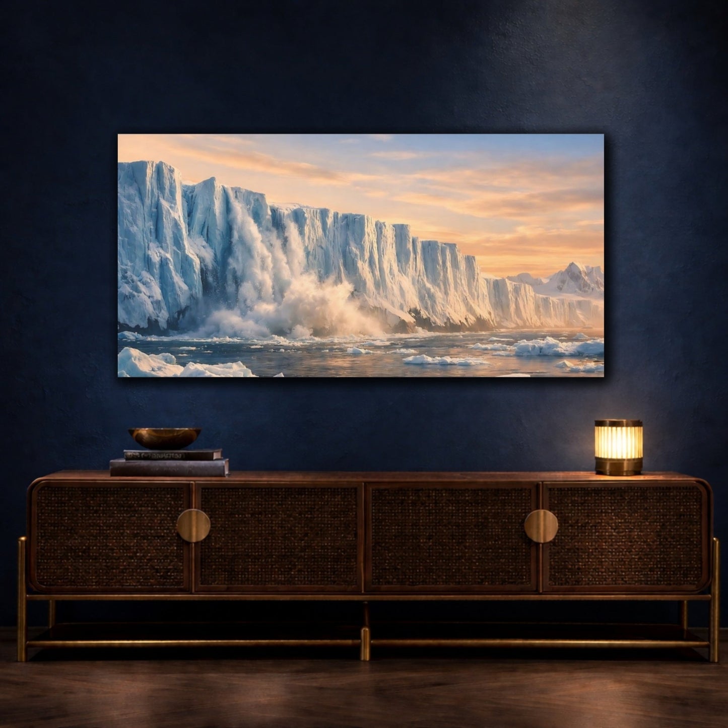 Nature Glacier Calving Scene - Canvas Wall Art Print - YesArtYes