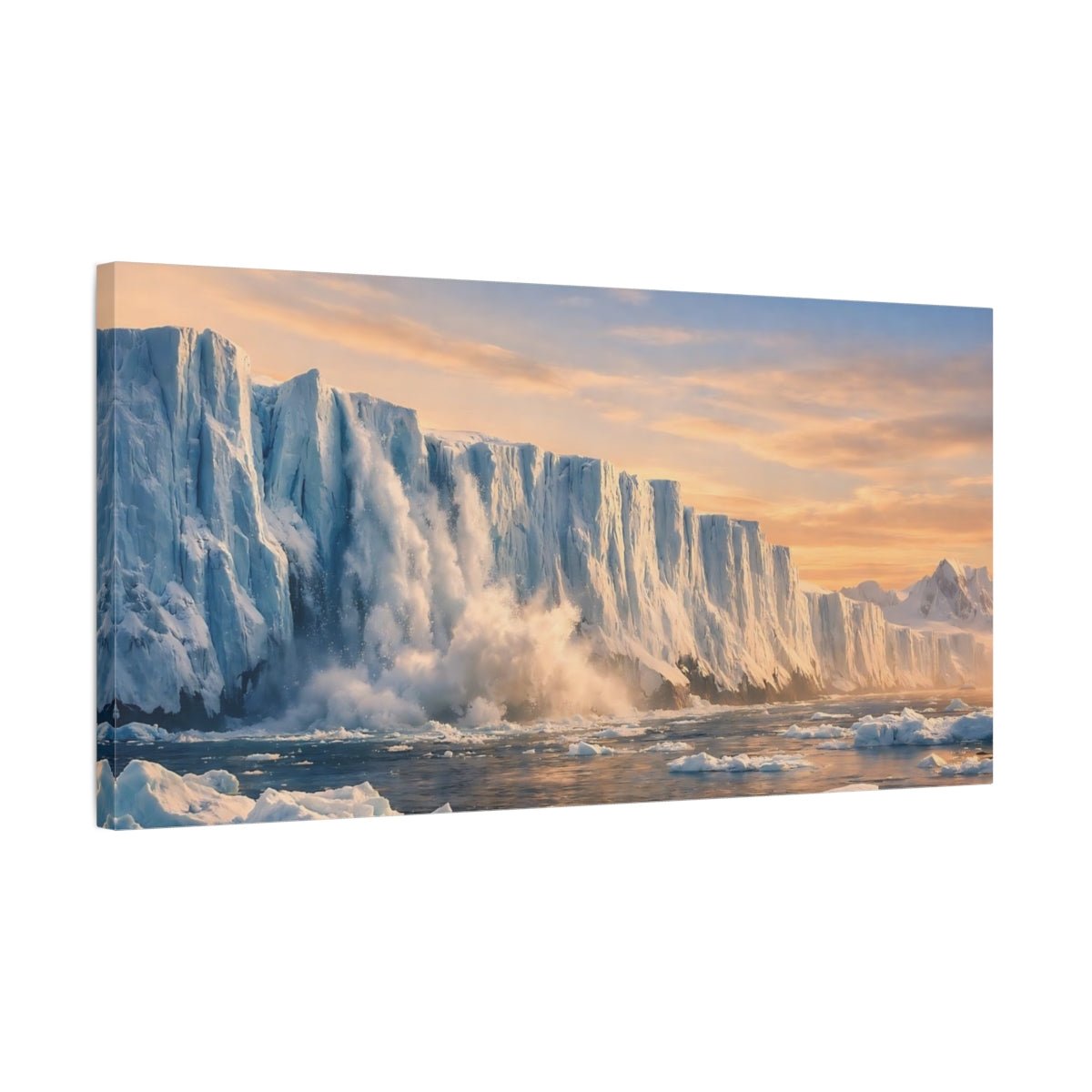 Nature Glacier Calving Scene - Canvas Wall Art Print - YesArtYes