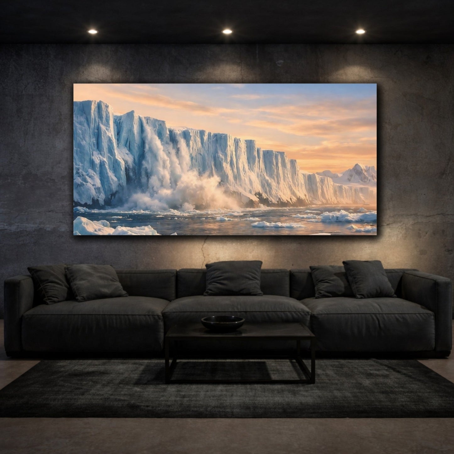 Nature Glacier Calving Scene - Canvas Wall Art Print - YesArtYes