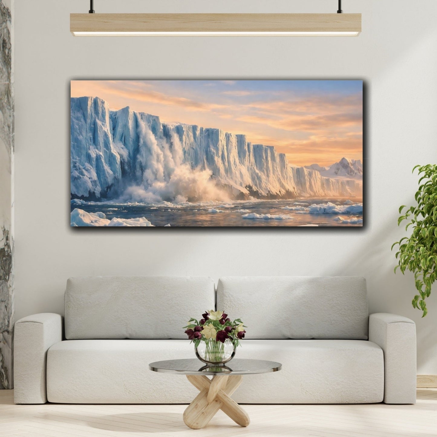 Nature Glacier Calving Scene - Canvas Wall Art Print - YesArtYes