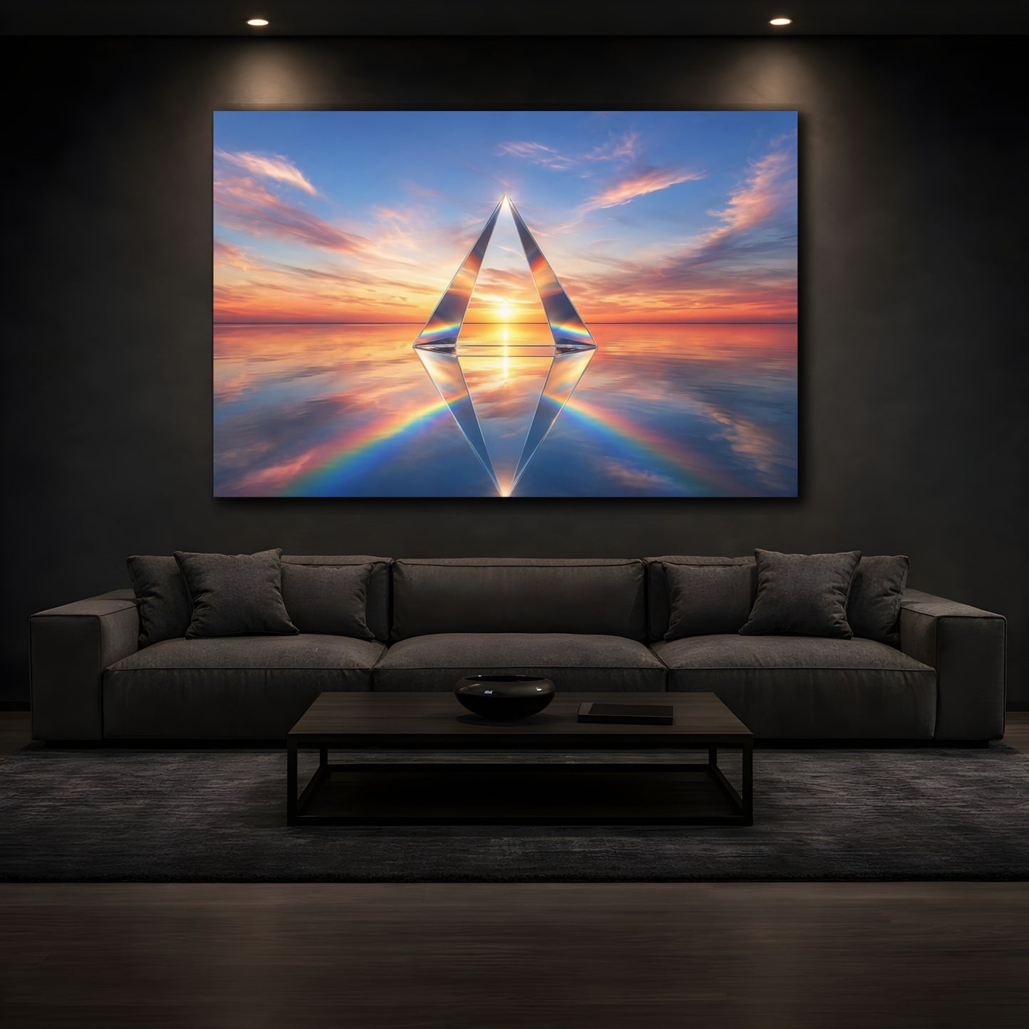 Mockup 4. Nature Glass Prism Sunset Prism shown as stretched canvas wall art