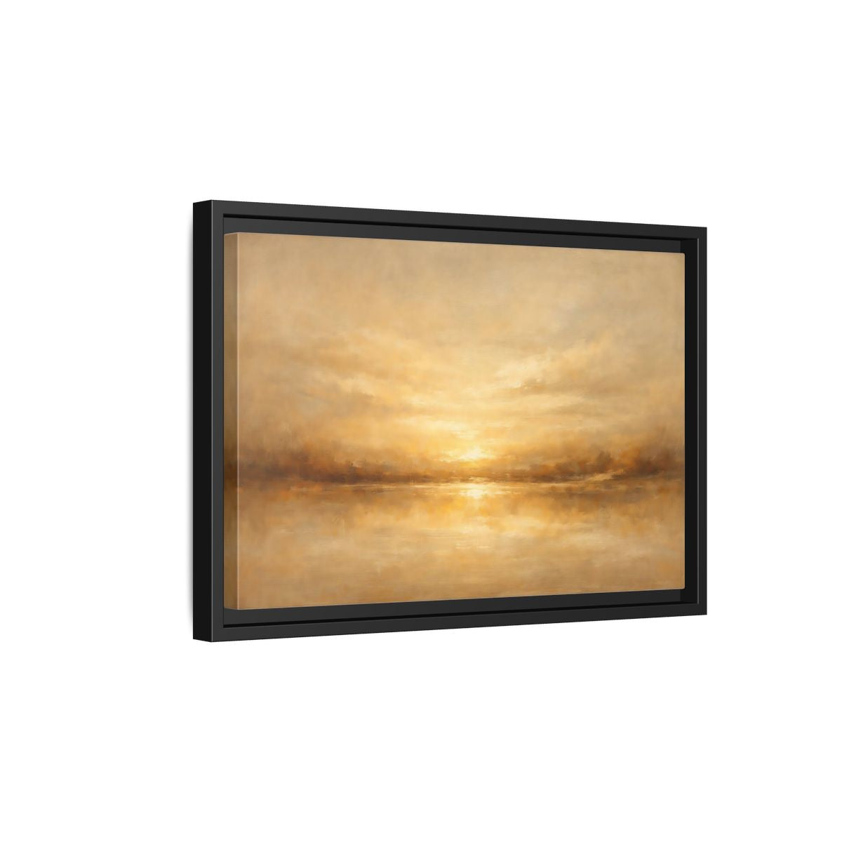 Side Mockup 6. Nature Golden Horizon Golden Landscape shown as stretched canvas wall art