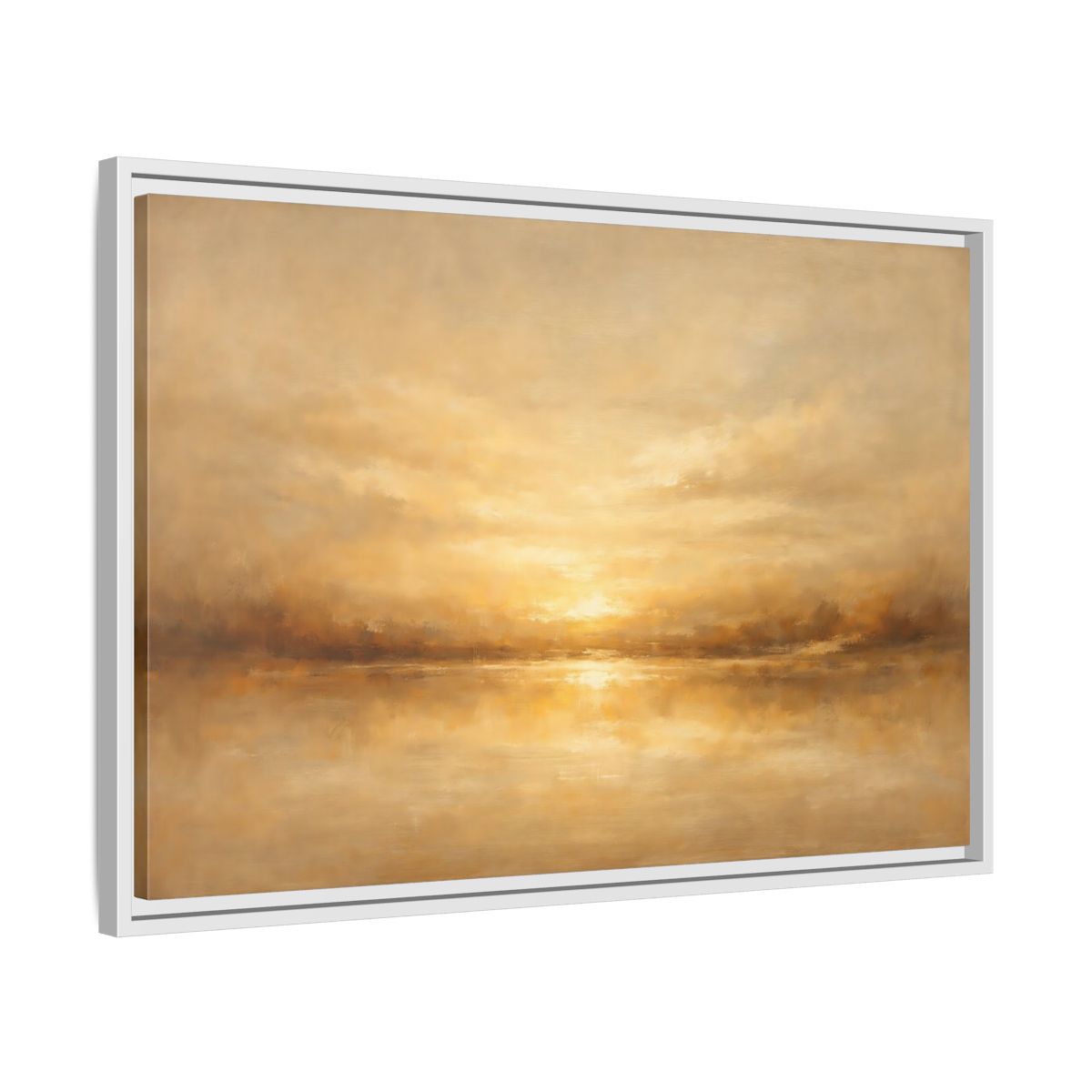 Side Mockup 10. Nature Golden Horizon Golden Landscape shown as stretched canvas wall art