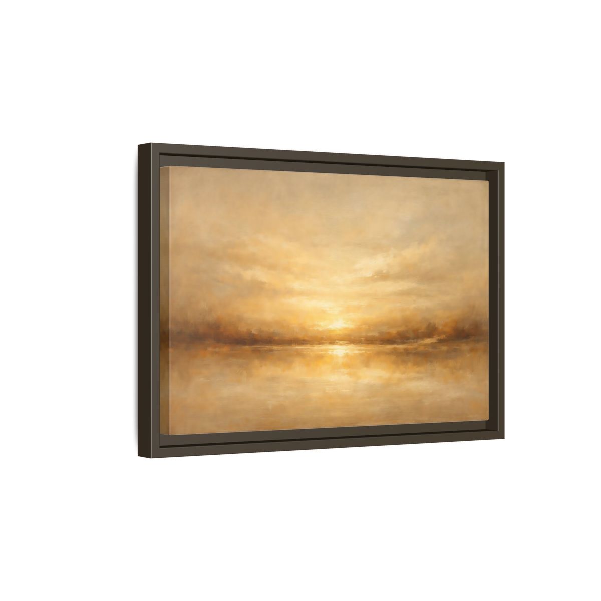 Side Mockup 5. Nature Golden Horizon Golden Landscape shown as stretched canvas wall art