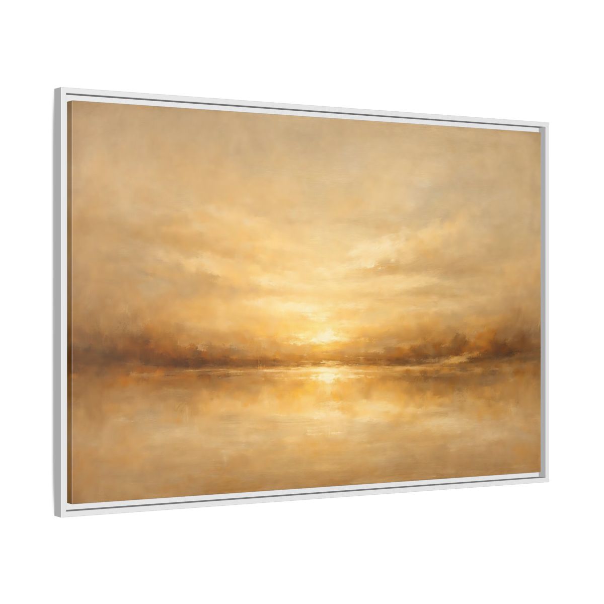 Side Mockup 7. Nature Golden Horizon Golden Landscape shown as stretched canvas wall art