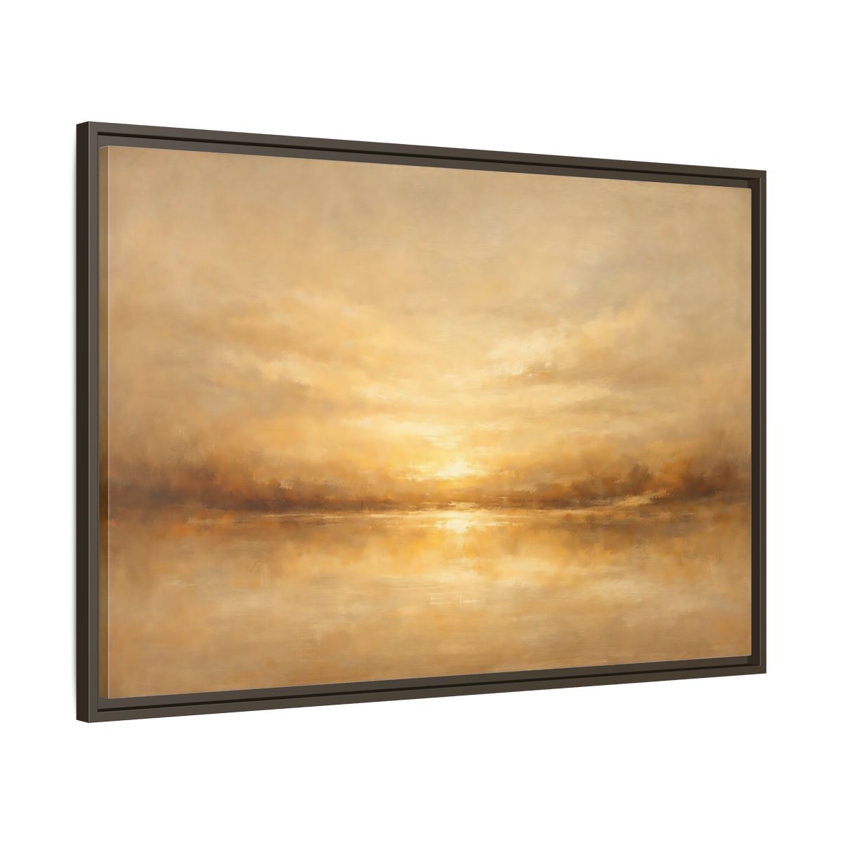 Side Mockup 9. Nature Golden Horizon Golden Landscape shown as stretched canvas wall art