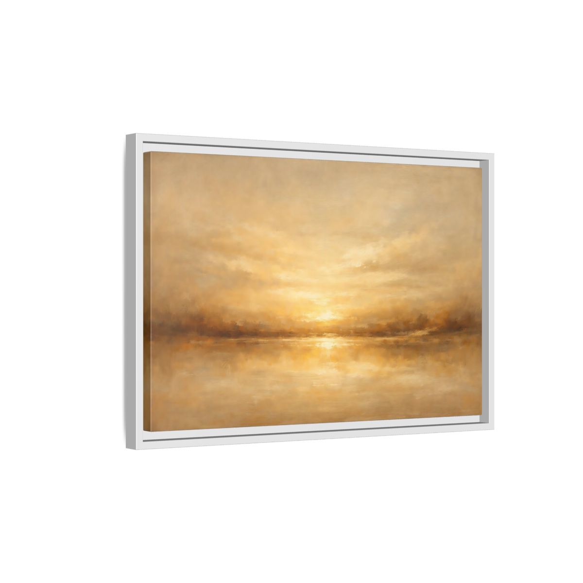 Side Mockup 1. Nature Golden Horizon Golden Landscape shown as stretched canvas wall art