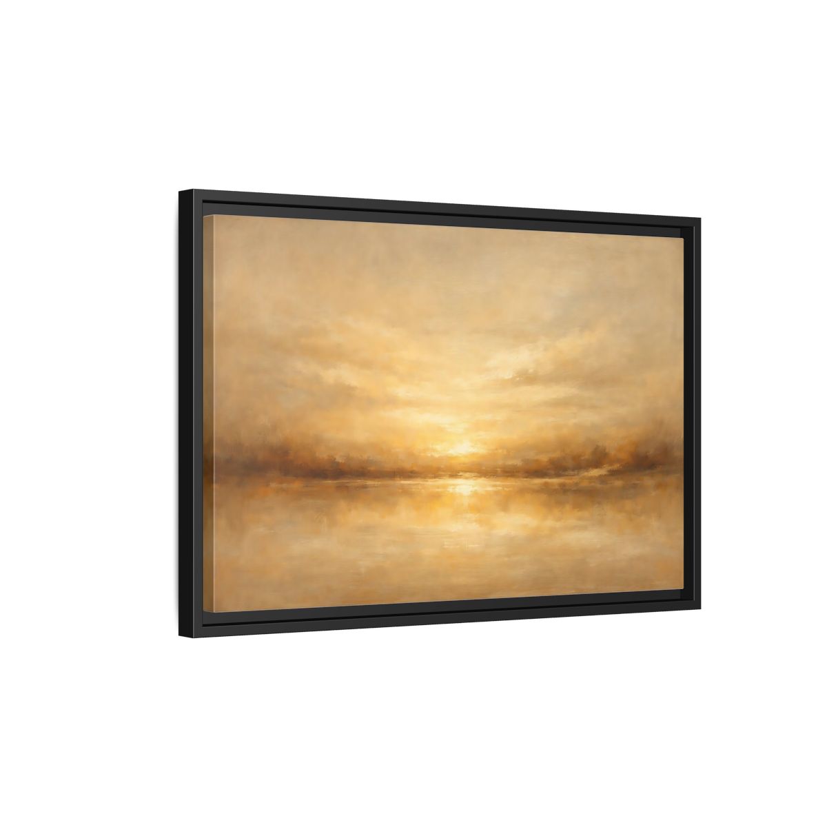 Side Mockup 3. Nature Golden Horizon Golden Landscape shown as stretched canvas wall art