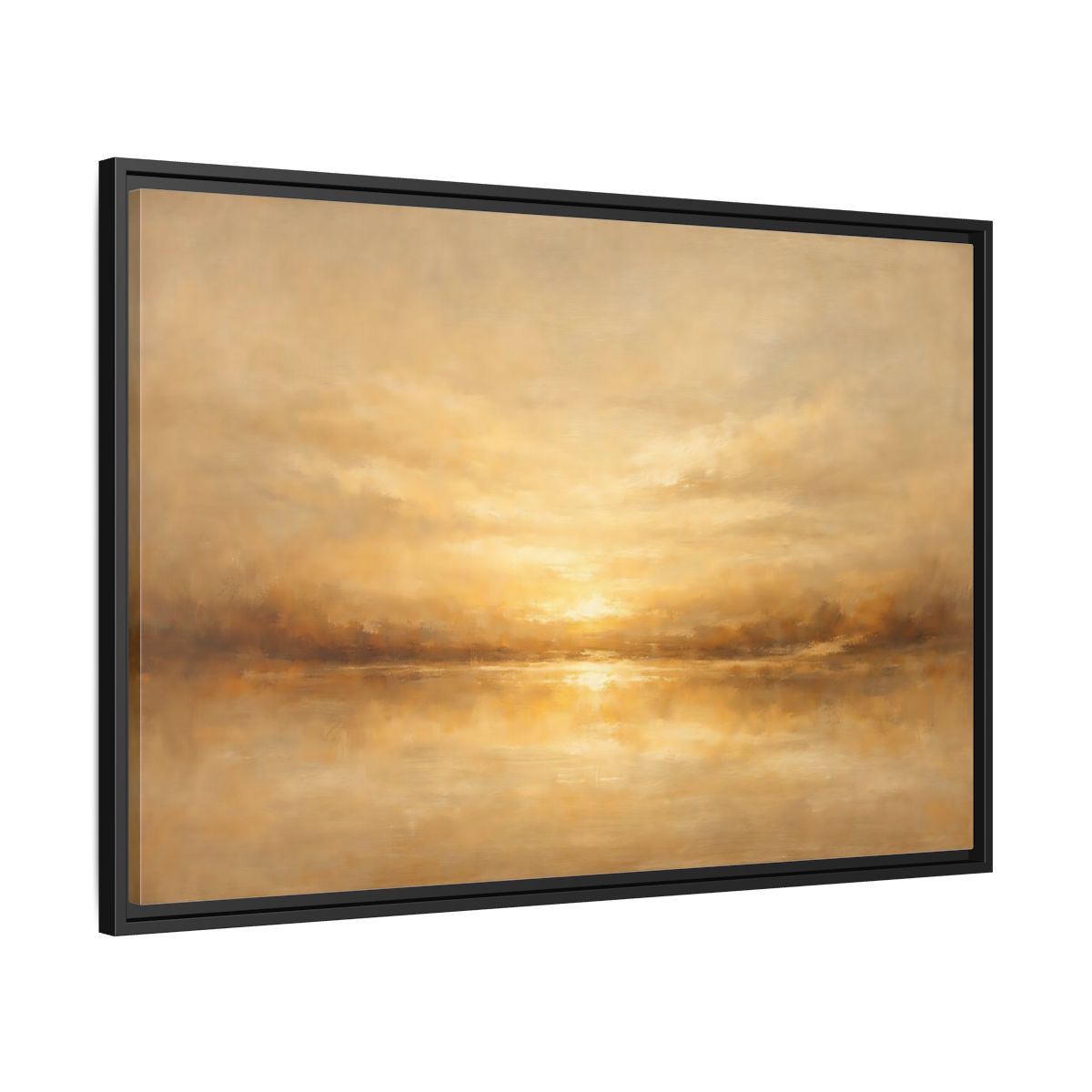 Side Mockup 13. Nature Golden Horizon Golden Landscape shown as stretched canvas wall art