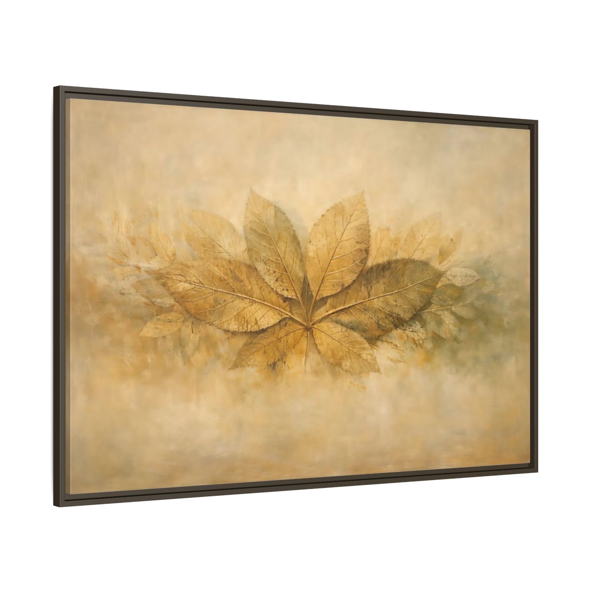 Main Mockup. Nature Golden Leaves Golden Leaves Rustic shown as stretched canvas wall art