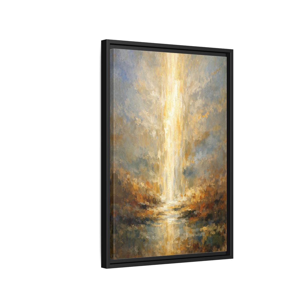 Side Mockup 3. Nature Golden Light Golden Light Abstract shown as stretched canvas wall art