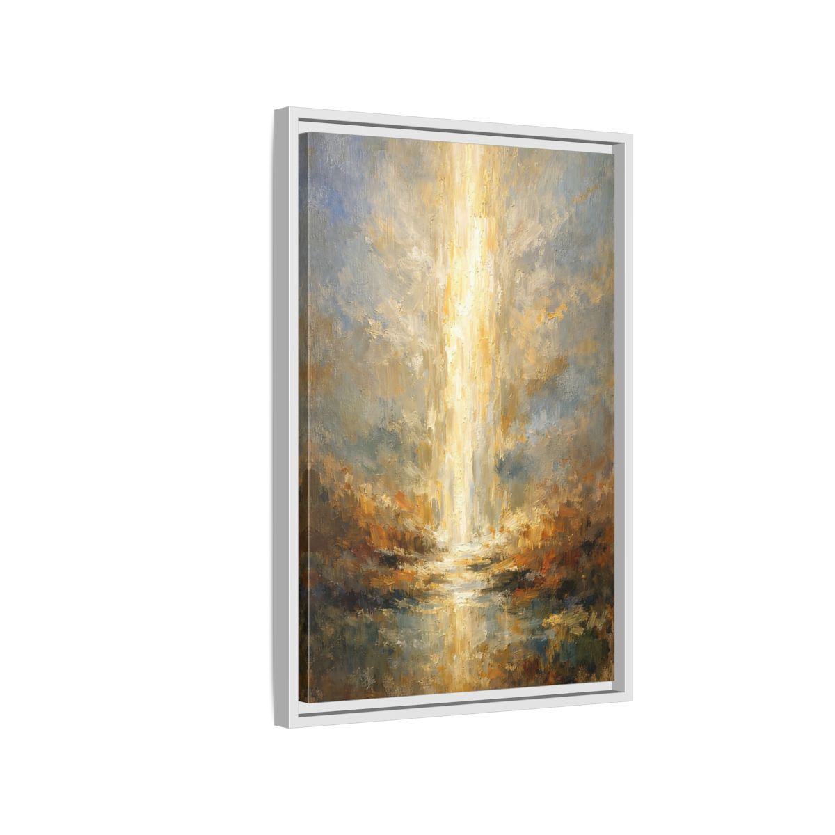 Side Mockup 1. Nature Golden Light Golden Light Abstract shown as stretched canvas wall art