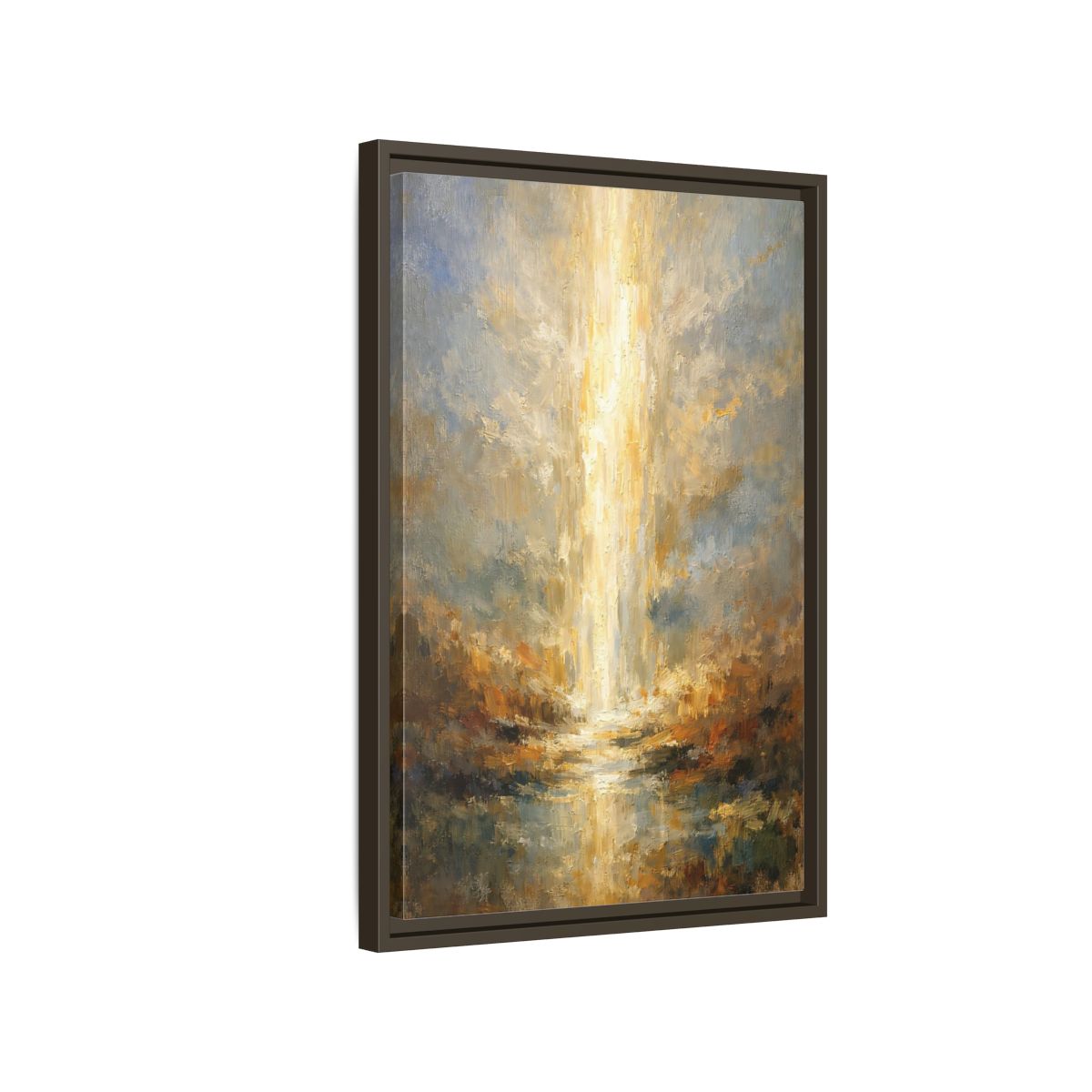 Side Mockup 2. Nature Golden Light Golden Light Abstract shown as stretched canvas wall art