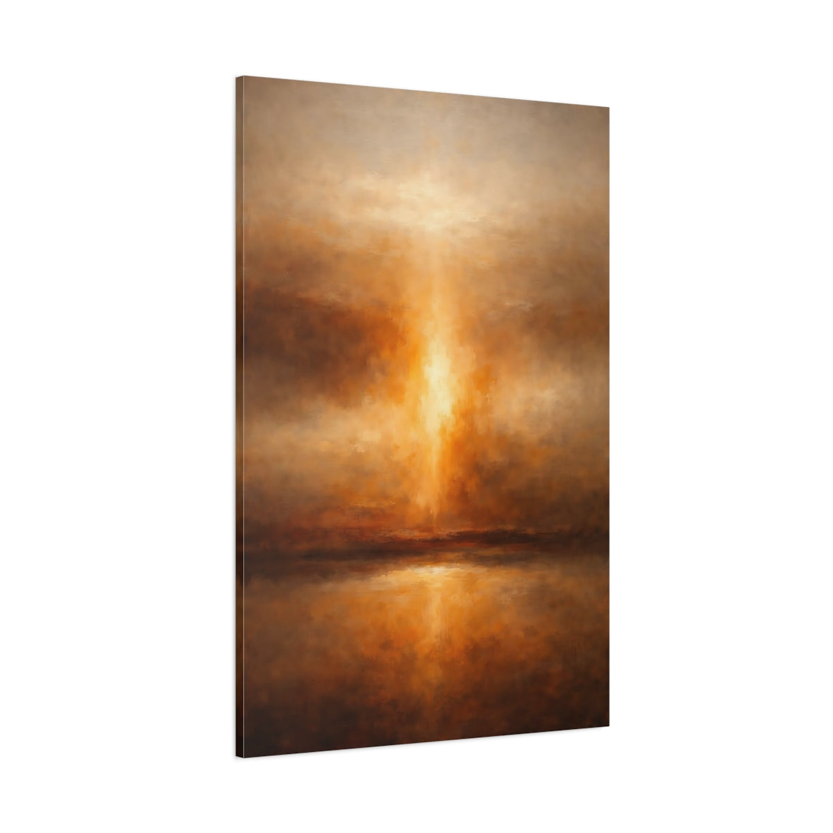 Main Mockup. Nature Golden Light Brown And Gold shown as stretched canvas wall art