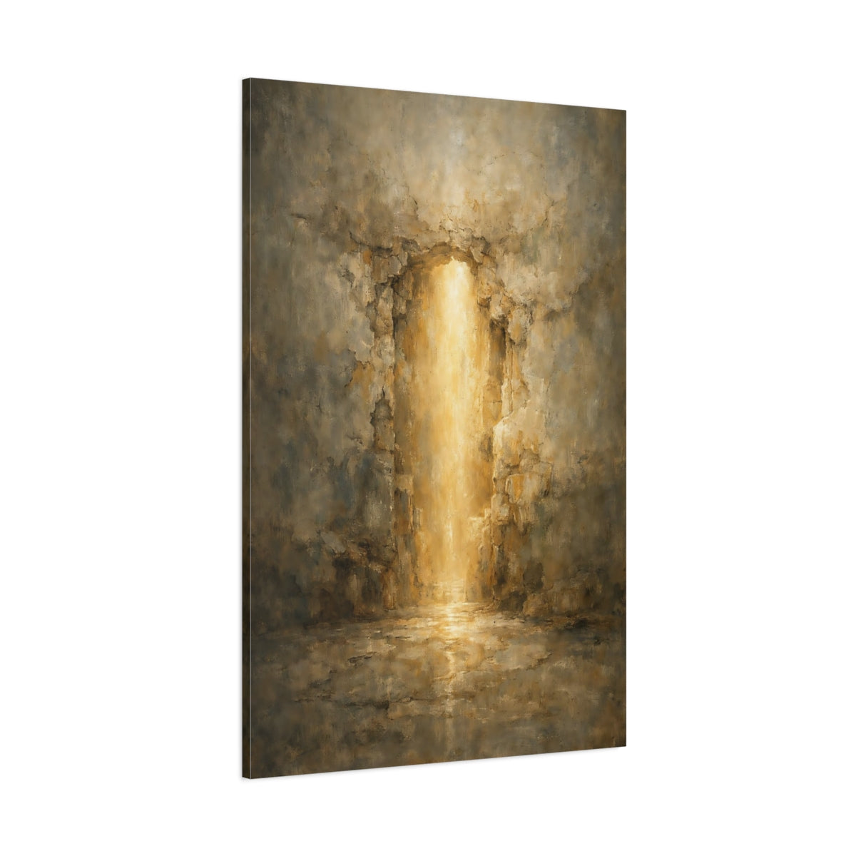 Main Mockup. Nature Golden Light Brown Gold Abstract shown as stretched canvas wall art