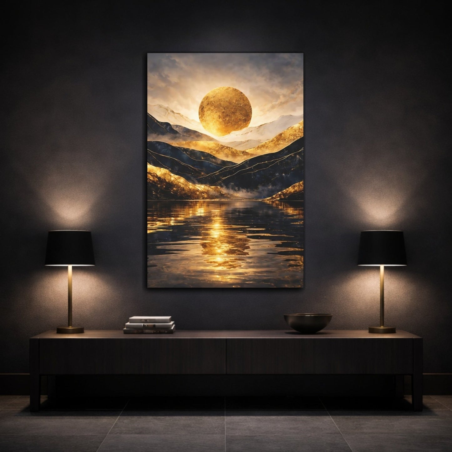 Nature Golden Sun Mountain - Canvas Wall Art Print - YesArtYes