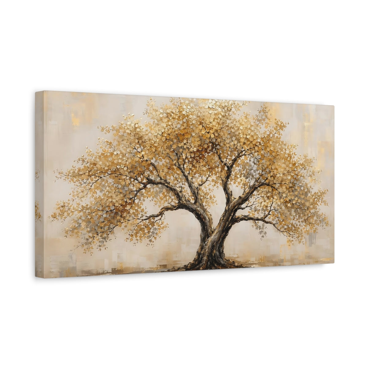 Side Mockup 3. Nature Golden Tree Gold Tree shown as stretched canvas wall art