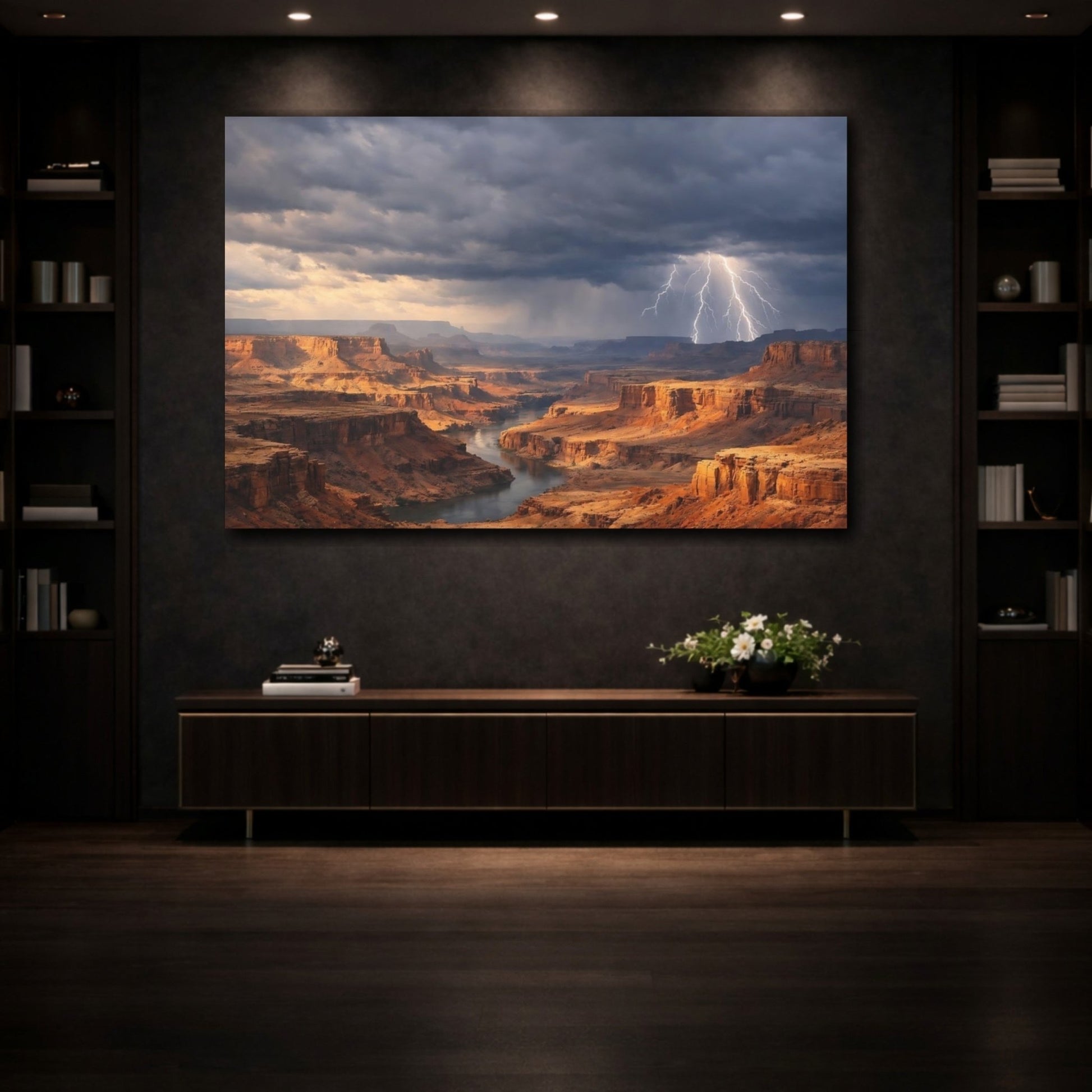 Nature Grand Canyon Storm - Canvas Wall Art Print - YesArtYes