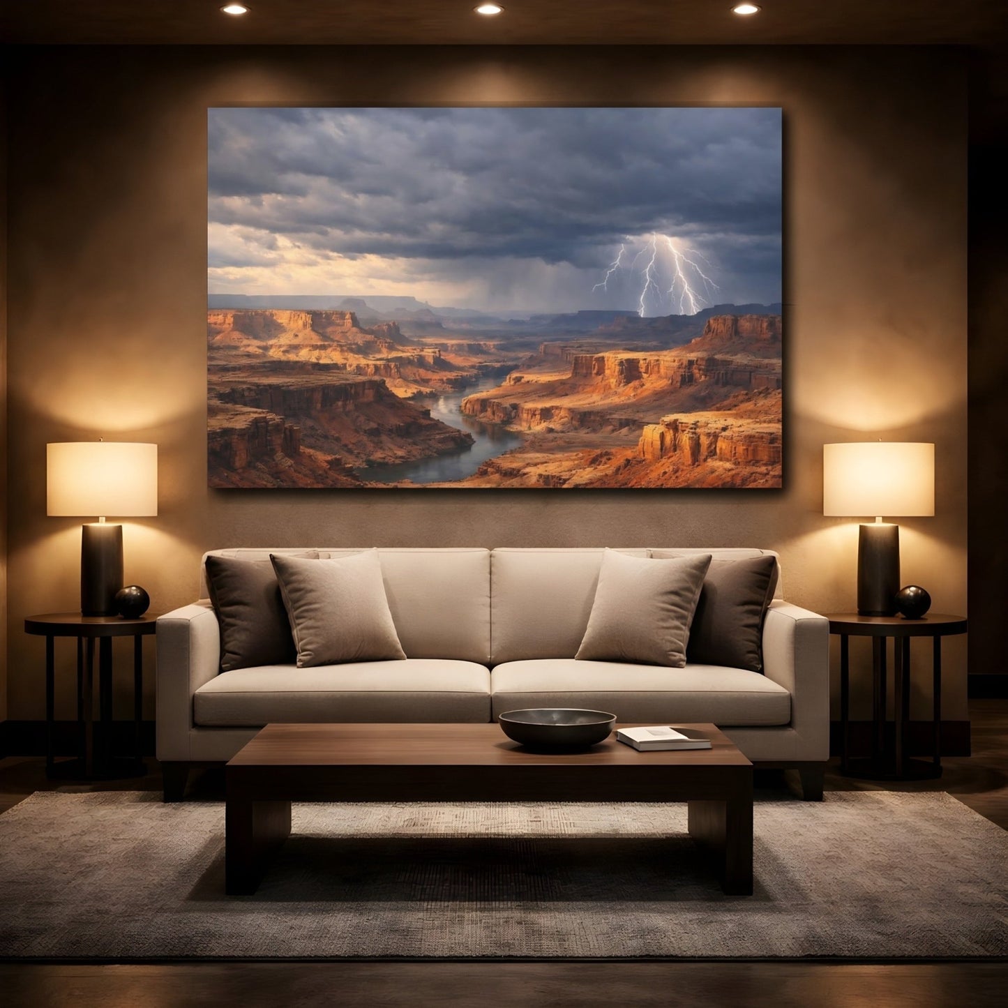 Nature Grand Canyon Storm - Canvas Wall Art Print - YesArtYes