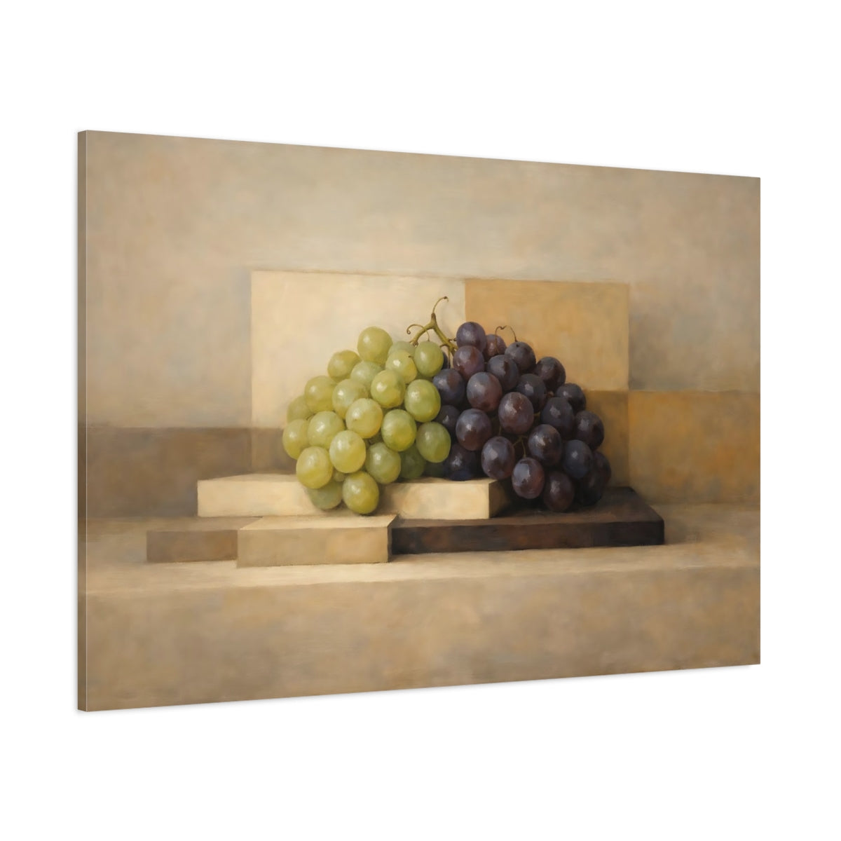Main Mockup. Nature Grapes Green Purple Grapes shown as stretched canvas wall art