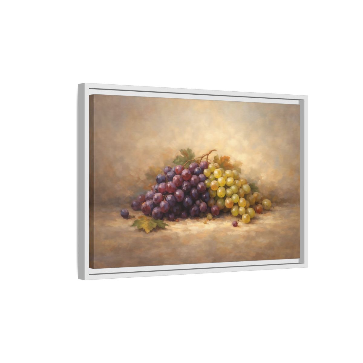 Side Mockup 1. Nature Grapes Purple Green Grapes shown as stretched canvas wall art