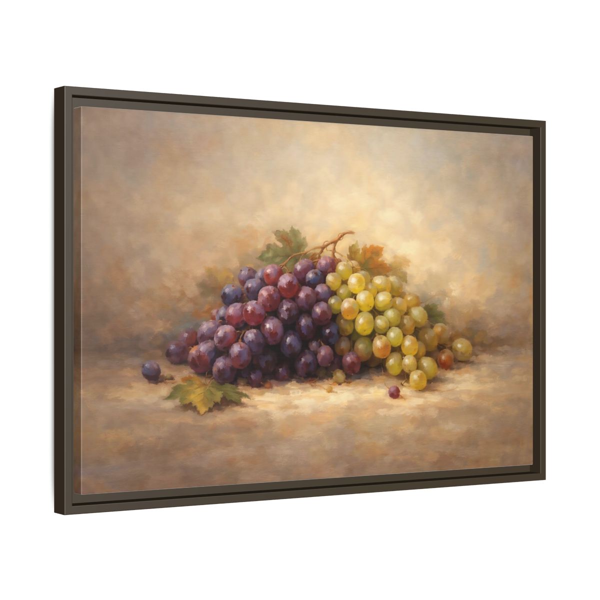 Side Mockup 11. Nature Grapes Purple Green Grapes shown as stretched canvas wall art