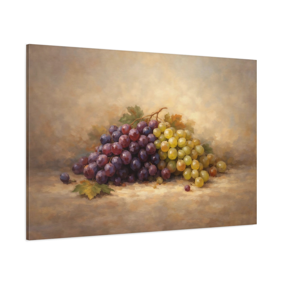 Main Mockup. Nature Grapes Purple Green Grapes shown as stretched canvas wall art