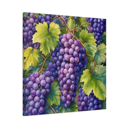 Main Mockup. Nature Grapes Purple Green Grapes shown as stretched canvas wall art