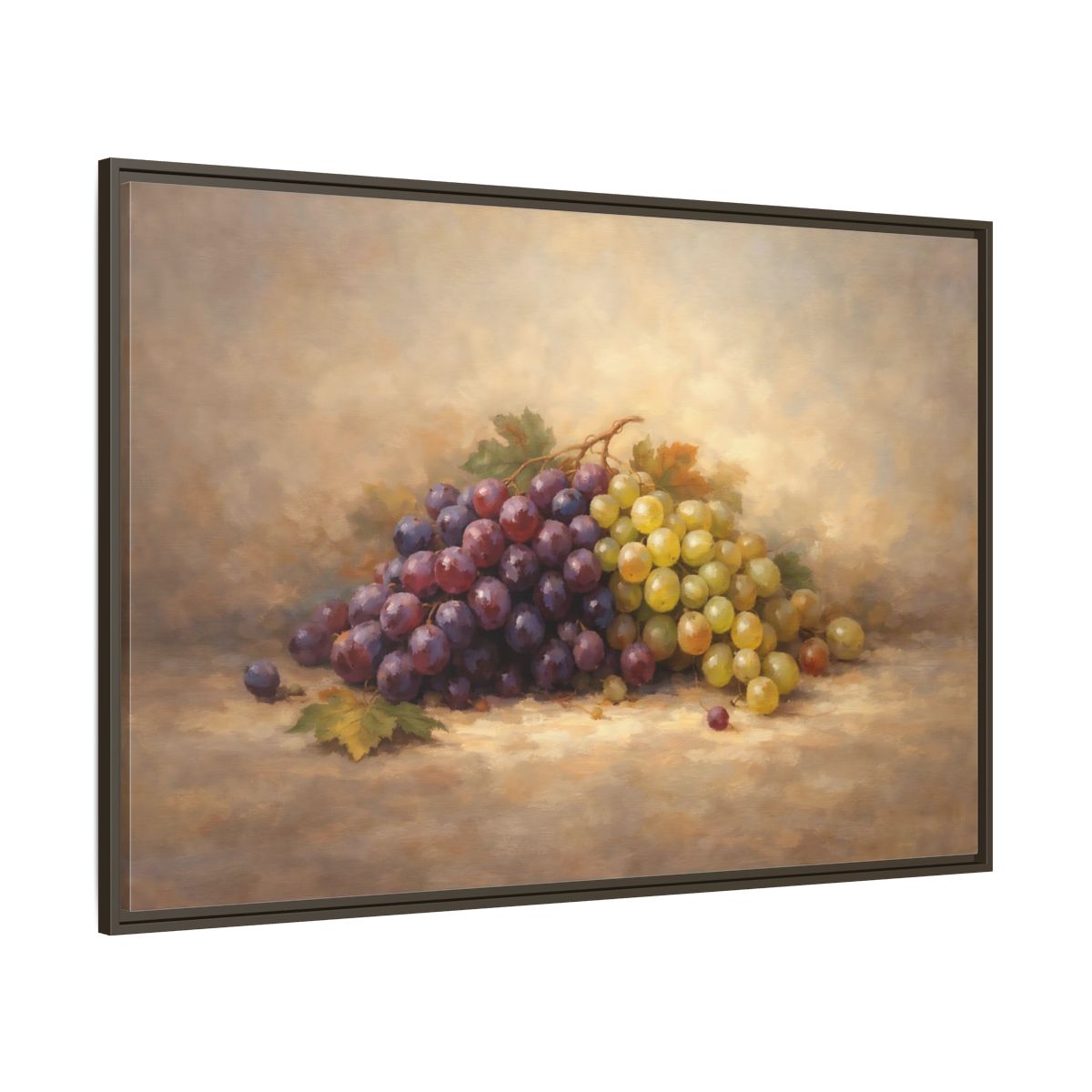Main Mockup. Nature Grapes Purple Green Grapes shown as stretched canvas wall art