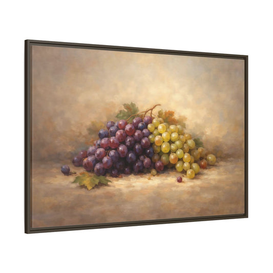 Main Mockup. Nature Grapes Purple Green Grapes shown as stretched canvas wall art