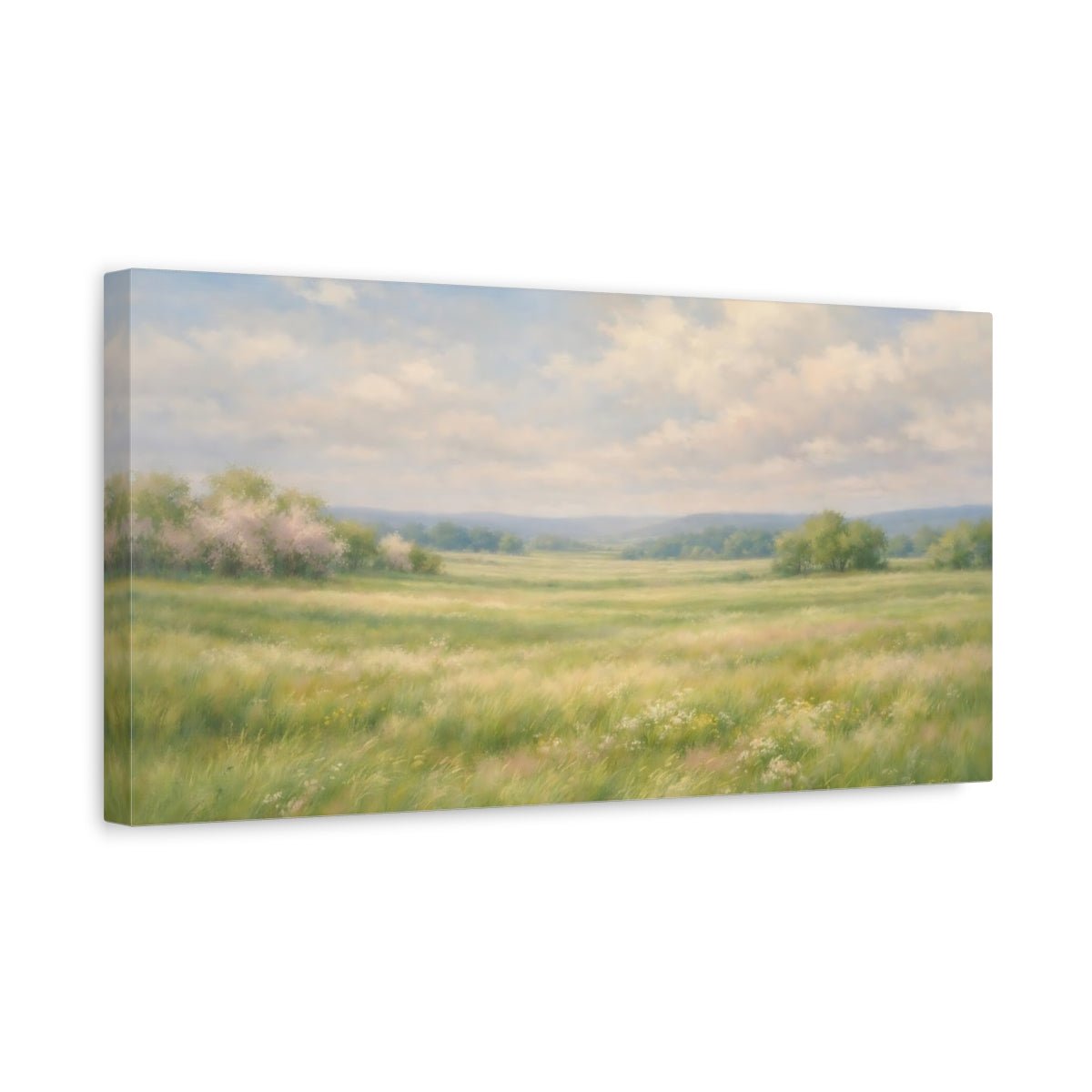 Nature Grassy Field Green - Canvas Wall Art Print - YesArtYes