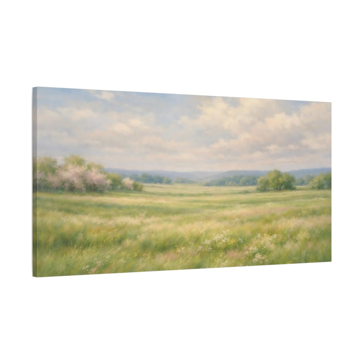 Nature Grassy Field Green - Canvas Wall Art Print - YesArtYes