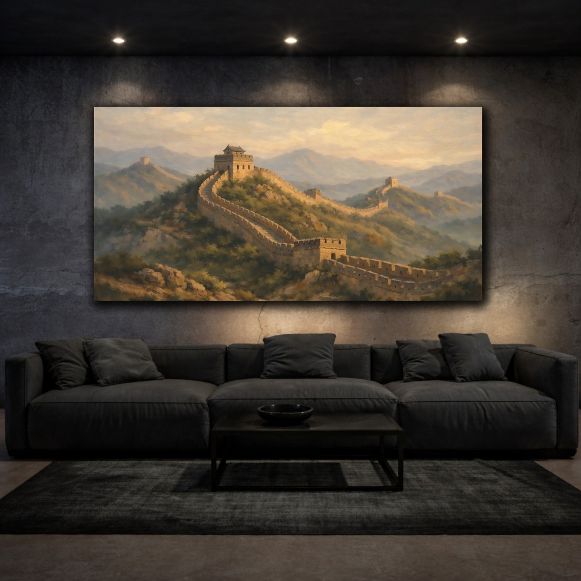 Mockup 2. Nature Great Wall Great Wall Landscape shown as stretched canvas wall art