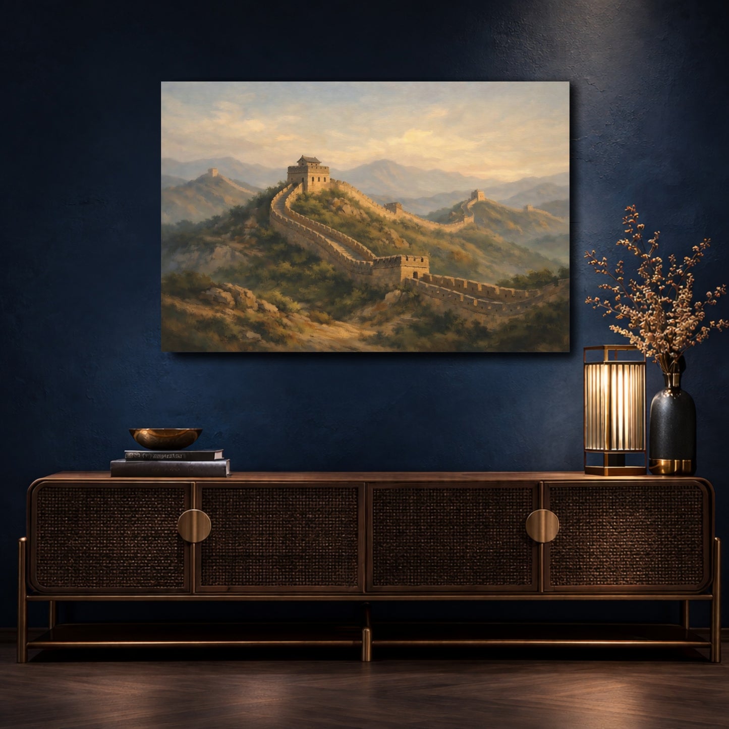 Mockup 4. Nature Great Wall Great Wall Landscape shown as stretched canvas wall art