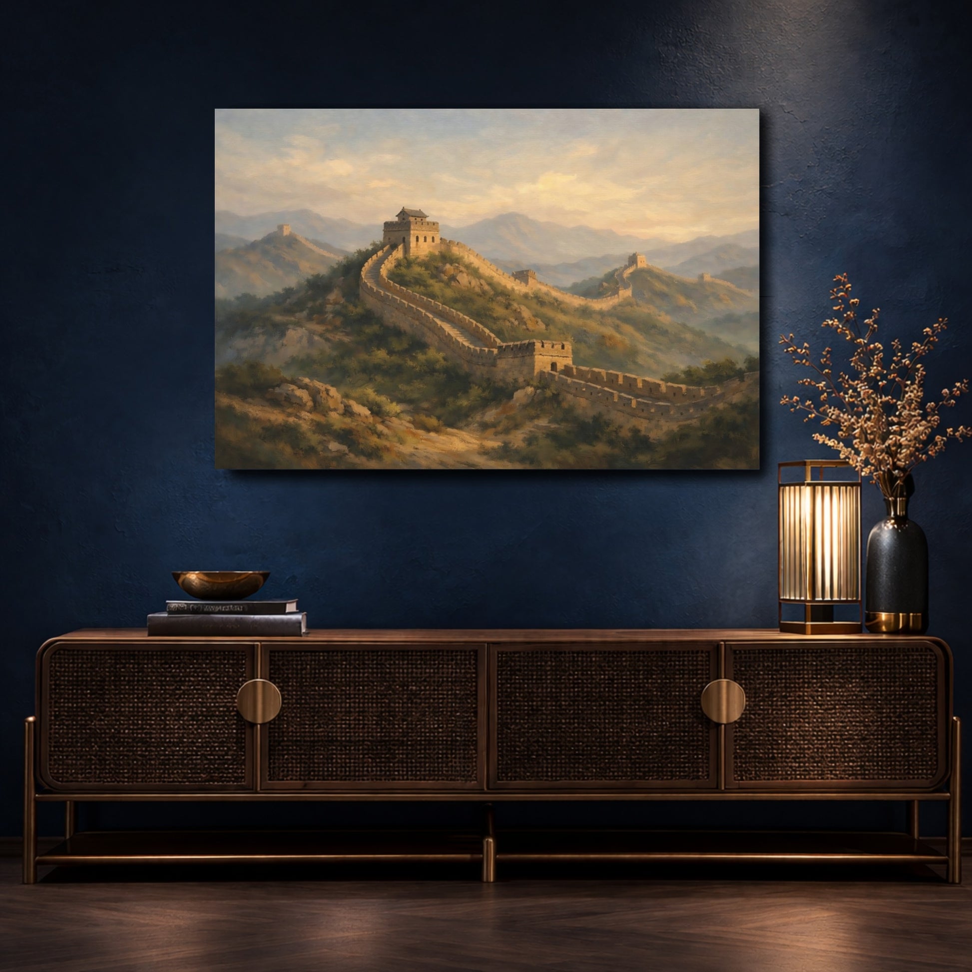 Mockup 4. Nature Great Wall Great Wall Landscape shown as stretched canvas wall art