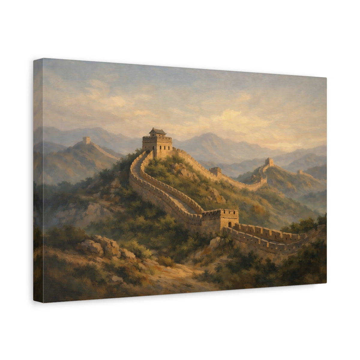 Side Mockup 4. Nature Great Wall Great Wall Landscape shown as stretched canvas wall art