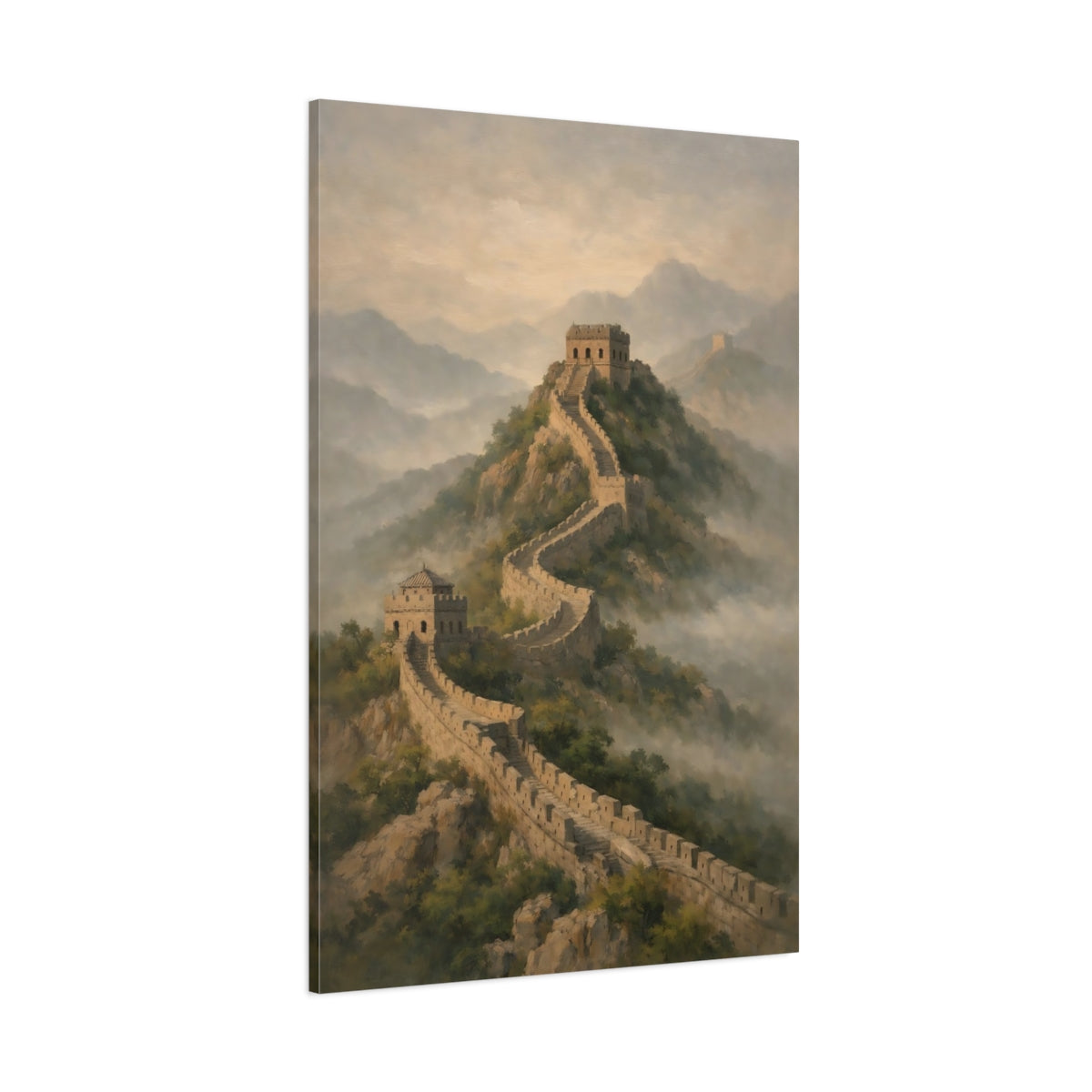 Main Mockup. Nature Great Wall Stone Wall Landscape shown as stretched canvas wall art