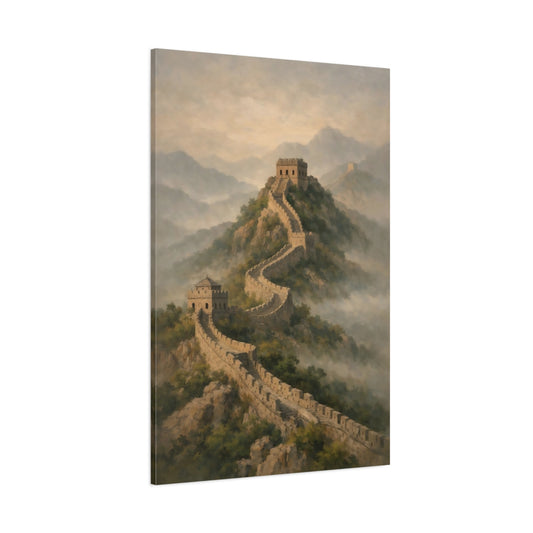 Main Mockup. Nature Great Wall Stone Wall Landscape shown as stretched canvas wall art