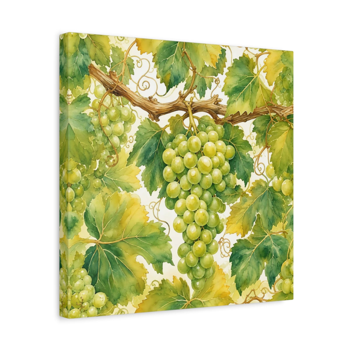 Side Mockup 6. Nature Green Grapes Green Grapes shown as stretched canvas wall art