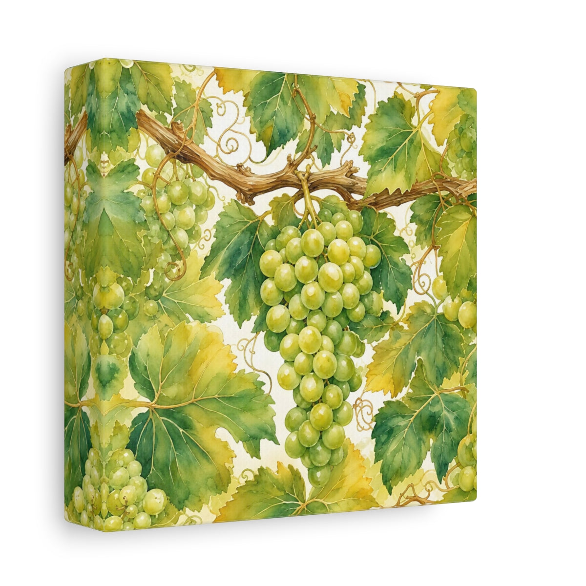 Side Mockup 2. Nature Green Grapes Green Grapes shown as stretched canvas wall art