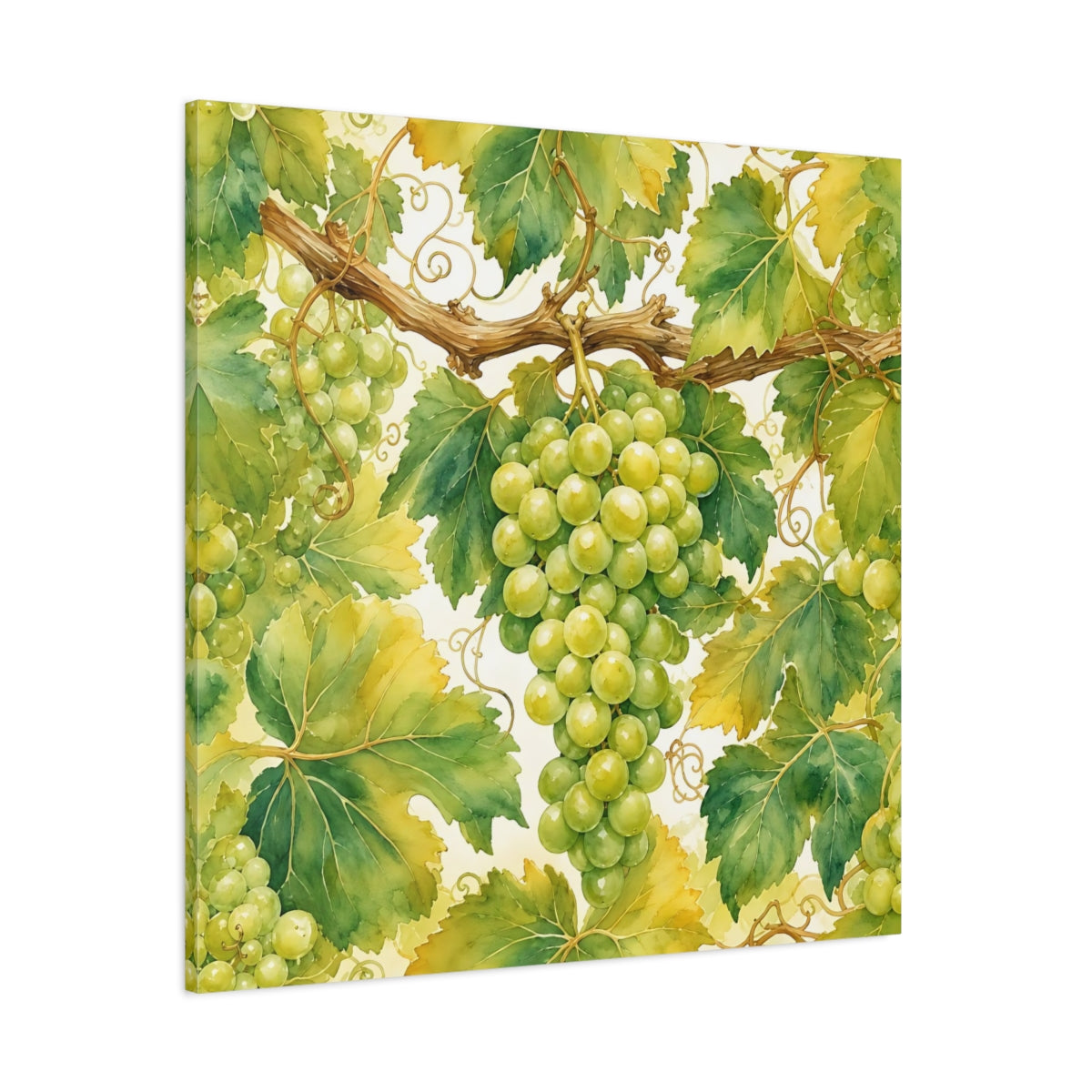 Side Mockup 1. Nature Green Grapes Green Grapes shown as stretched canvas wall art