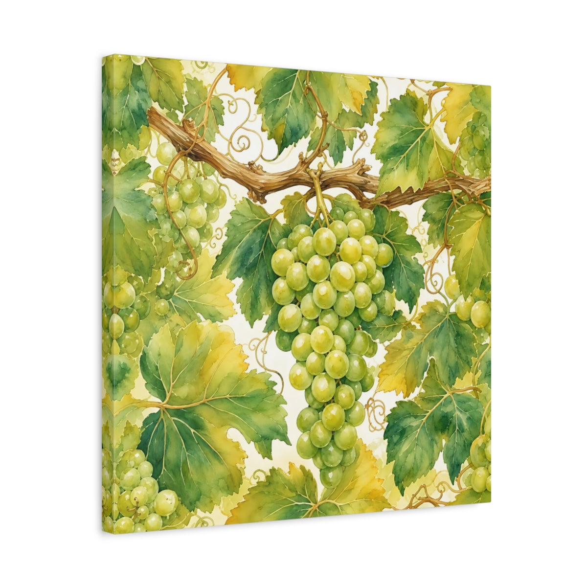Side Mockup 5. Nature Green Grapes Green Grapes shown as stretched canvas wall art