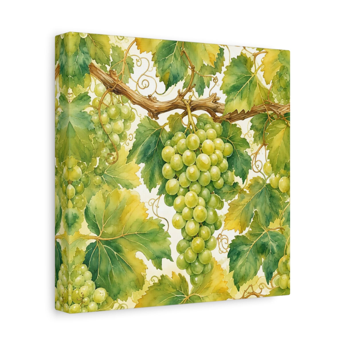 Side Mockup 9. Nature Green Grapes Green Grapes shown as stretched canvas wall art