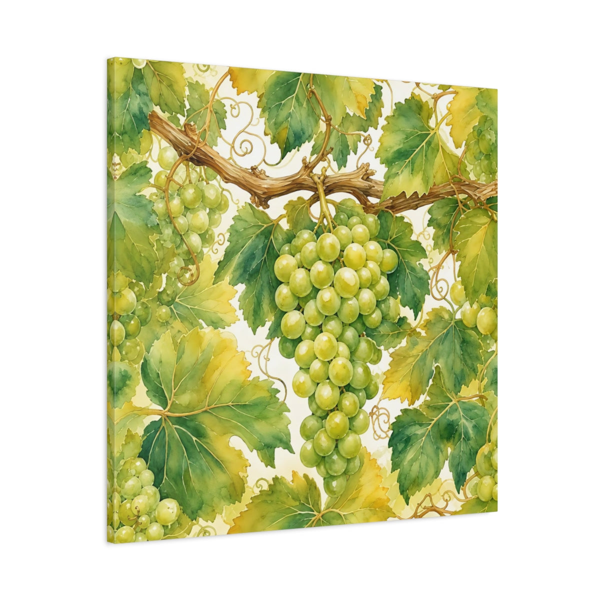 Main Mockup. Nature Green Grapes Green Grapes shown as stretched canvas wall art