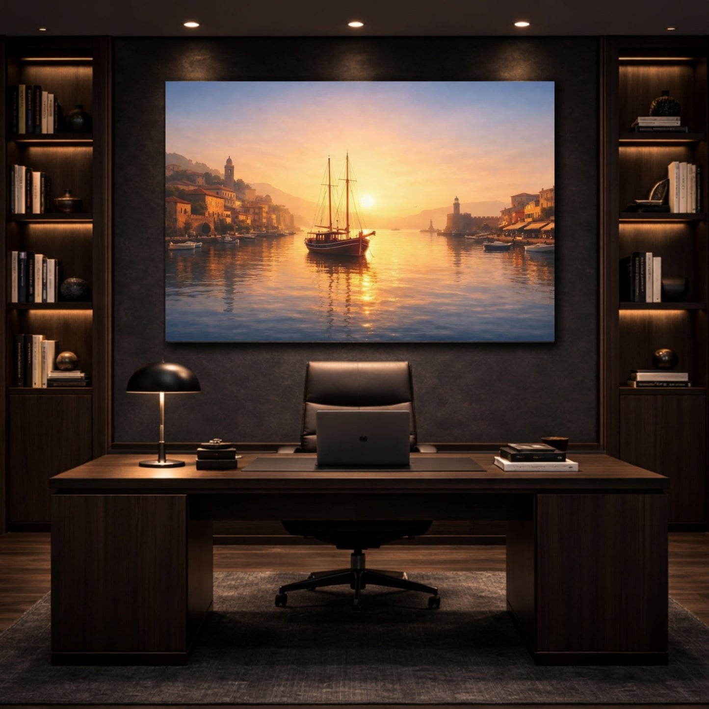 Nature Harbor Sunset - Canvas Wall Art Print - YesArtYes