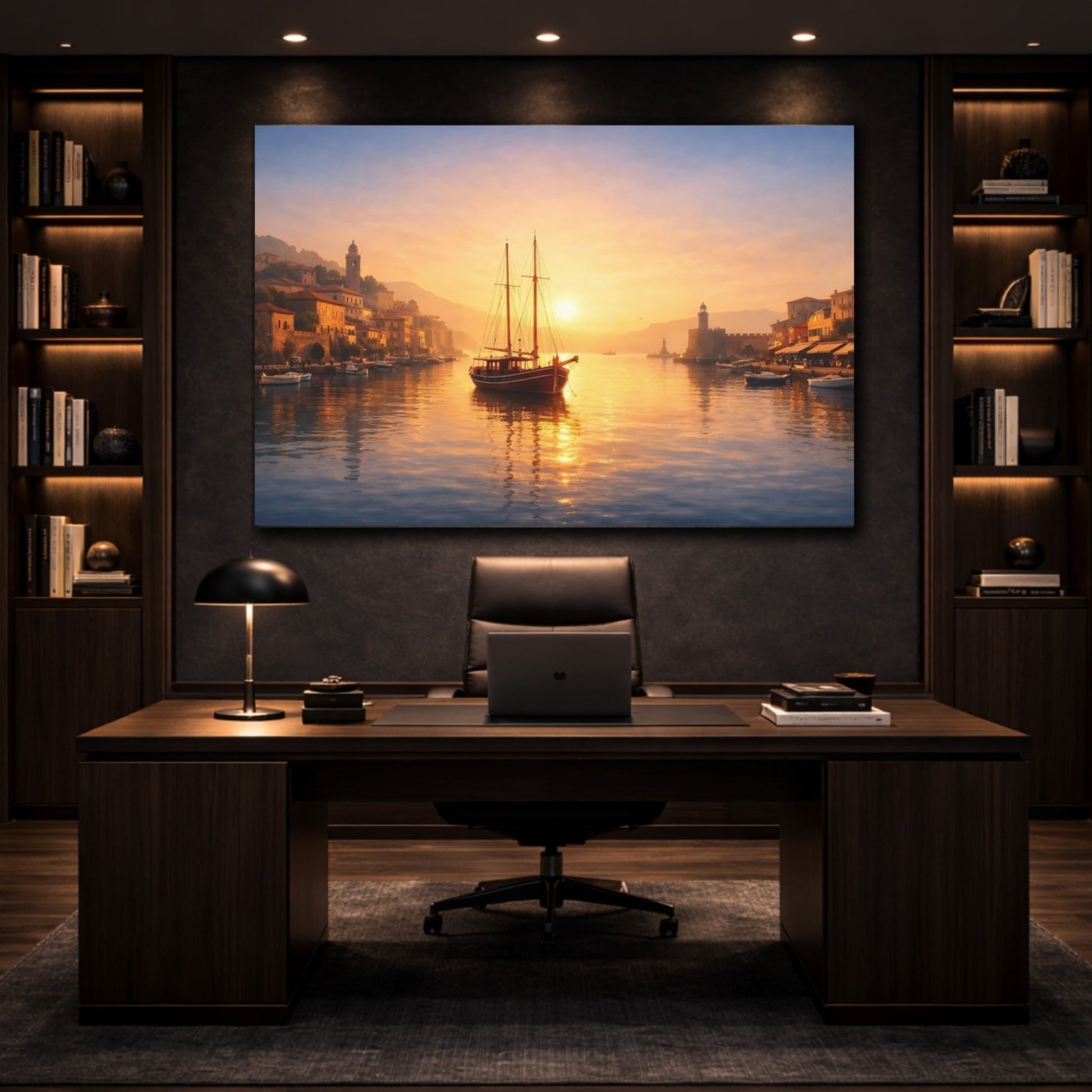 Nature Harbor Sunset - Canvas Wall Art Print - YesArtYes